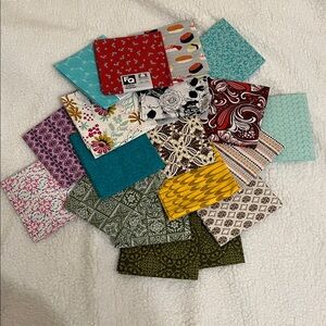 Colorful Fabric Squares Collection 19 pieces